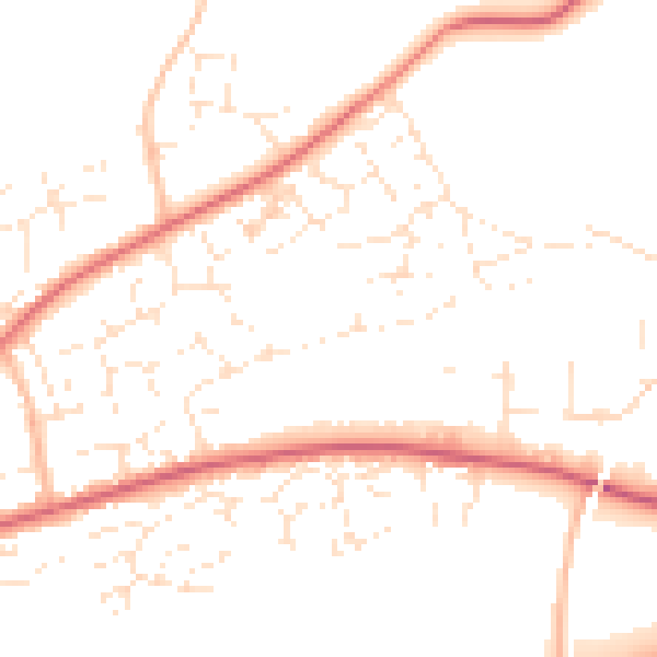 Daytime road noise heatmap for EX20 1UQ