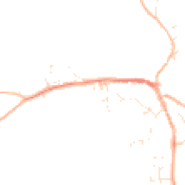 Daytime road noise heatmap for EX20 2DY