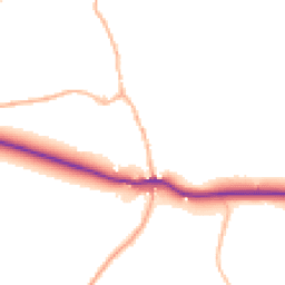 Daytime road noise heatmap for EX20 2TA
