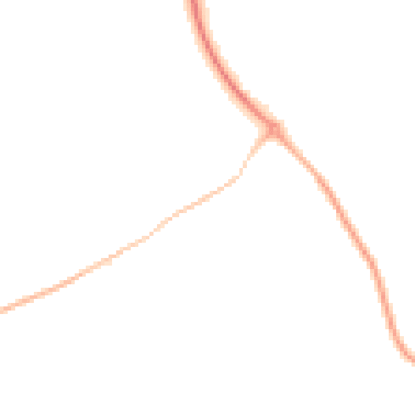 Night-time road noise heatmap for EX20 3LD
