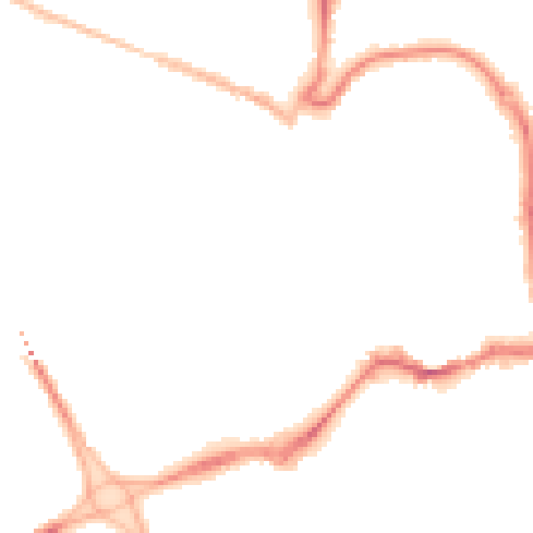Night-time road noise heatmap for EX31 1DR