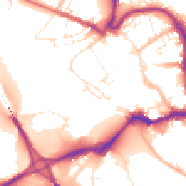 Daytime road noise heatmap for EX31 1ET
