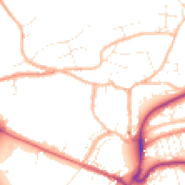 Daytime road noise heatmap for EX31 1QY
