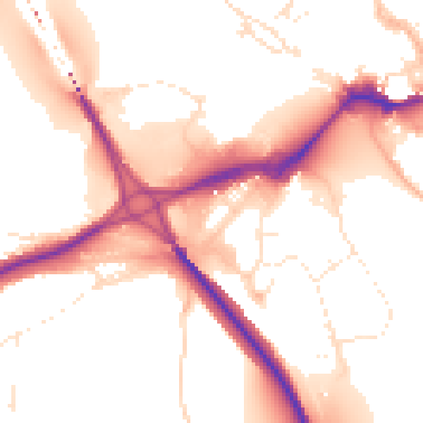 Daytime road noise heatmap for EX31 2BB