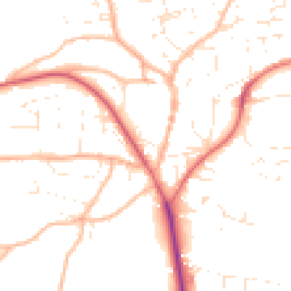 Daytime road noise heatmap for EX39 1AB
