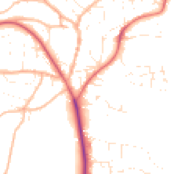 Daytime road noise heatmap for EX39 1AH