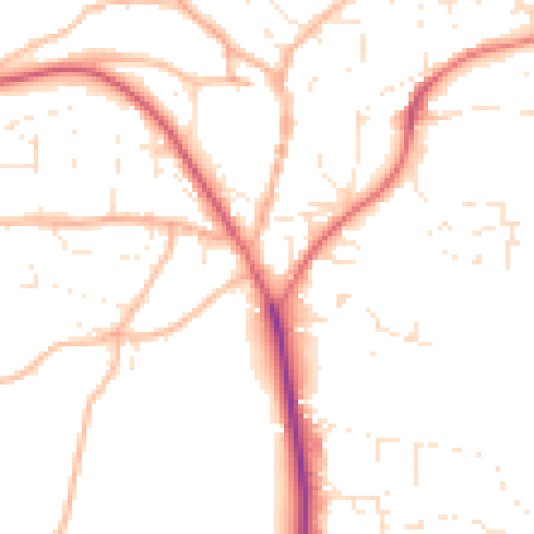 Daytime road noise heatmap for EX39 1AL