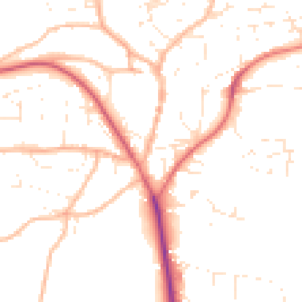 Daytime road noise heatmap for EX39 1AN