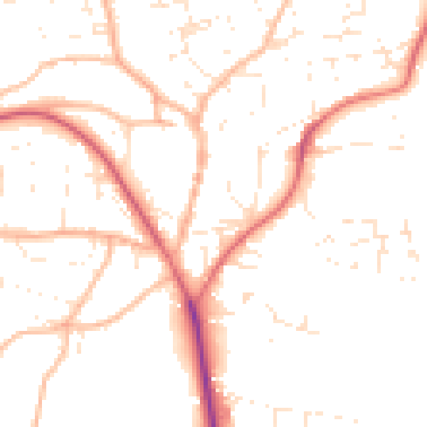 Daytime road noise heatmap for EX39 1AT