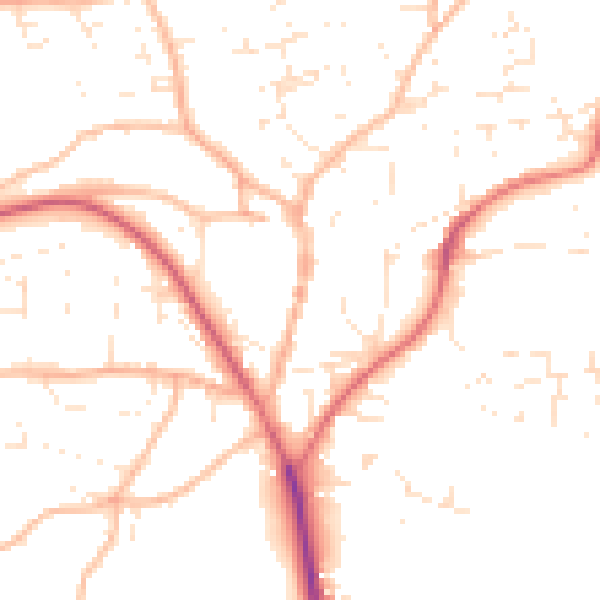 Daytime road noise heatmap for EX39 1AW