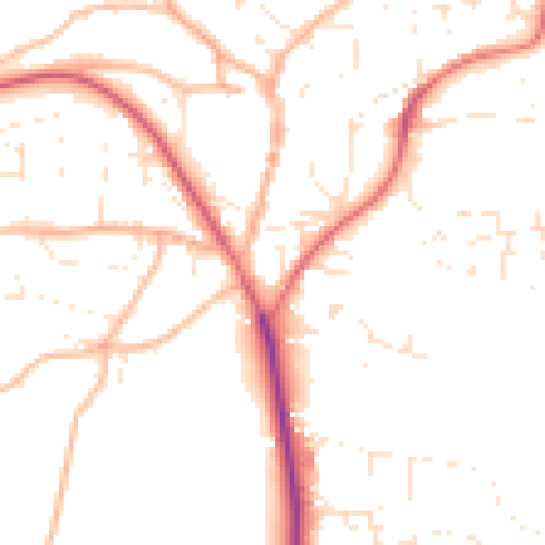 Daytime road noise heatmap for EX39 1AX