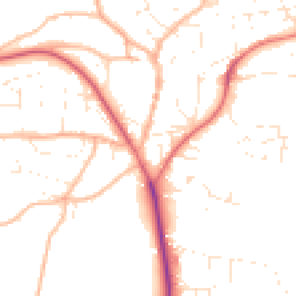 Daytime road noise heatmap for EX39 1BP