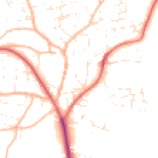 Daytime road noise heatmap for EX39 1BR