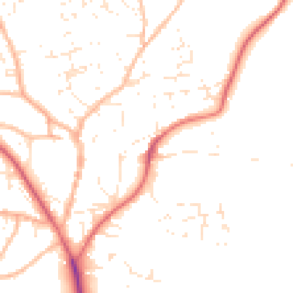 Daytime road noise heatmap for EX39 1DB