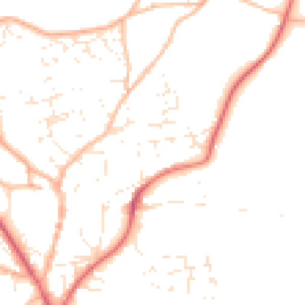 Daytime road noise heatmap for EX39 1DG