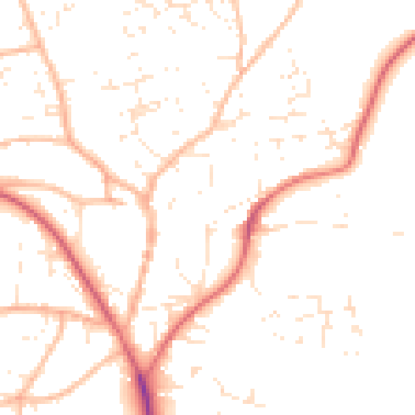 Daytime road noise heatmap for EX39 1DH
