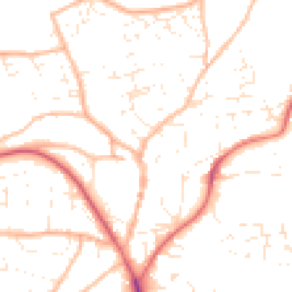 Daytime road noise heatmap for EX39 1DN
