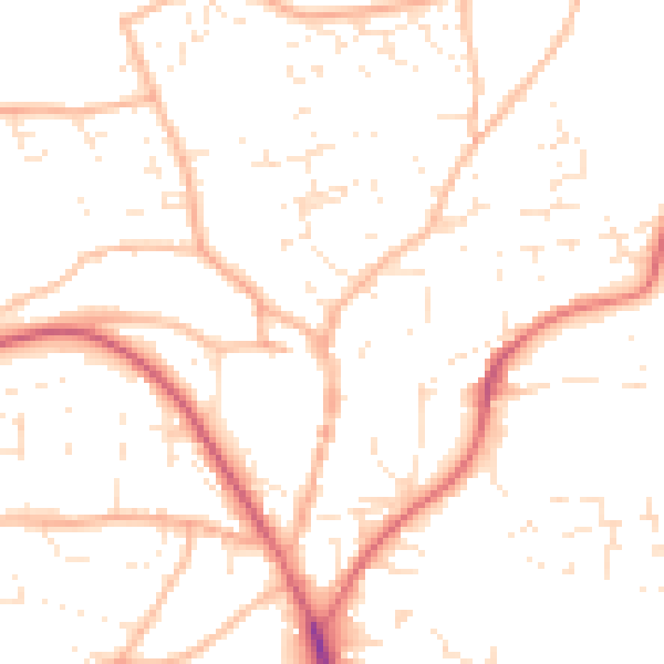 Daytime road noise heatmap for EX39 1DW