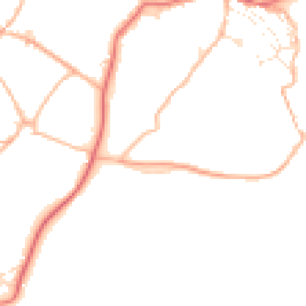 Daytime road noise heatmap for EX39 1GF