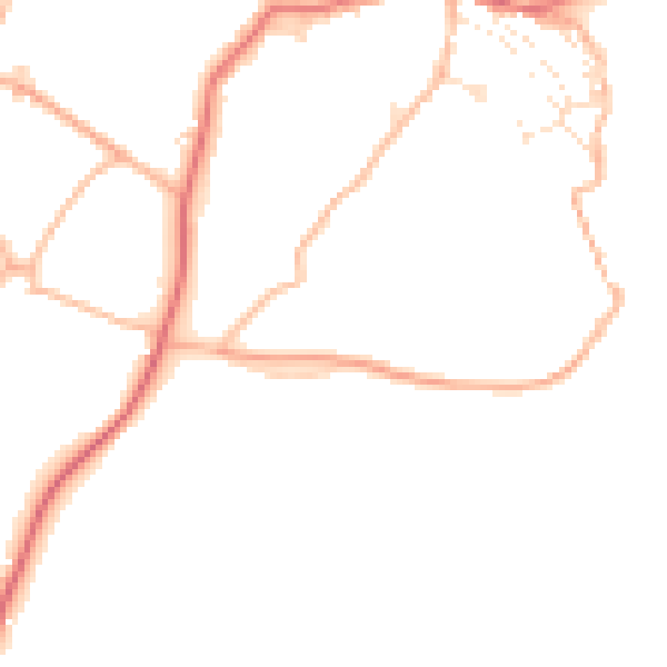 Daytime road noise heatmap for EX39 1GH