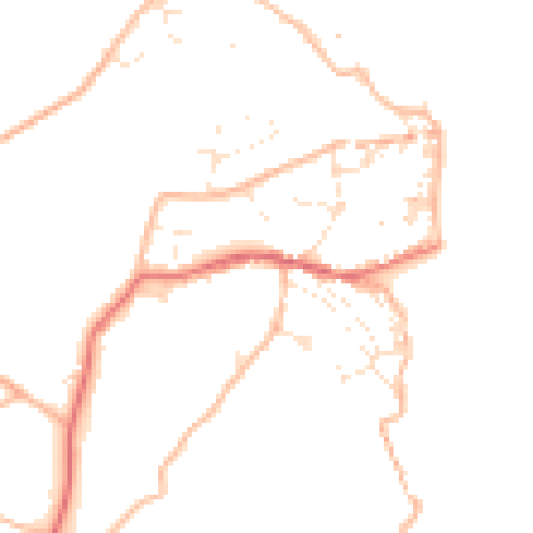 Daytime road noise heatmap for EX39 1PU