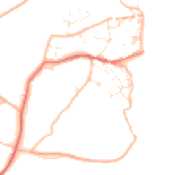 Daytime road noise heatmap for EX39 1PZ