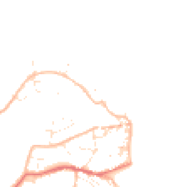 Daytime road noise heatmap for EX39 1RW