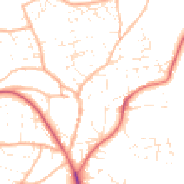 Daytime road noise heatmap for EX39 1SX