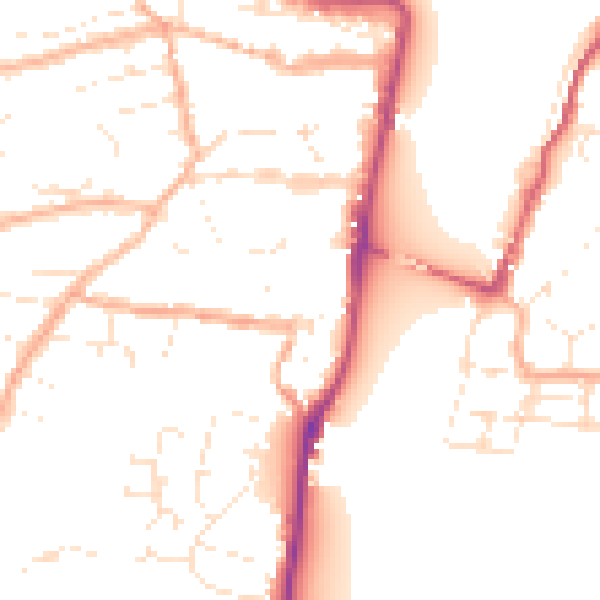 Daytime road noise heatmap for EX39 2AY