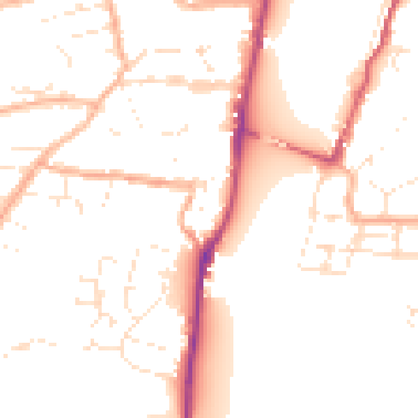 Daytime road noise heatmap for EX39 2BQ