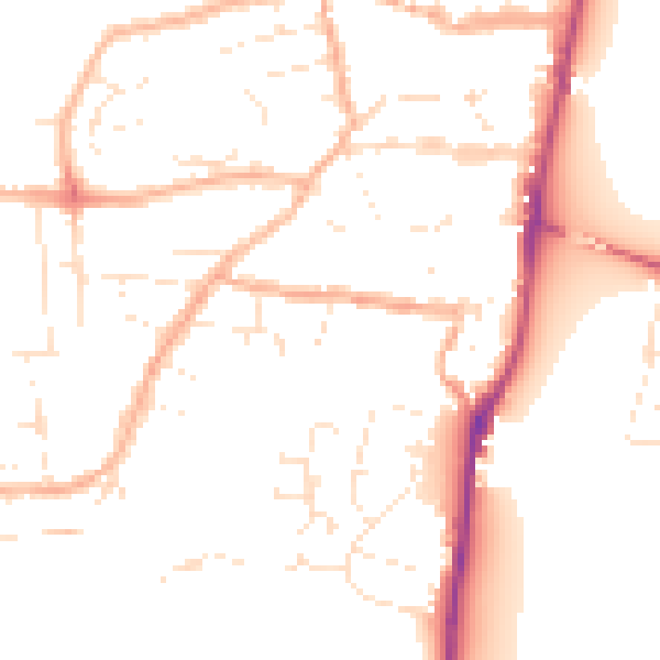 Daytime road noise heatmap for EX39 2BY