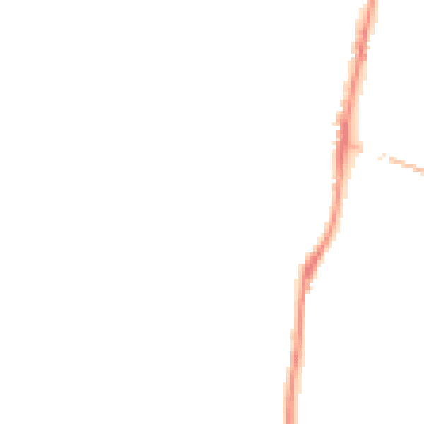 Night-time road noise heatmap for EX39 2BY