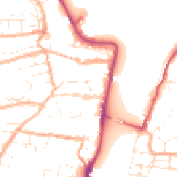 Daytime road noise heatmap for EX39 2DB