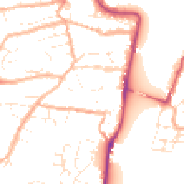 Daytime road noise heatmap for EX39 2DL