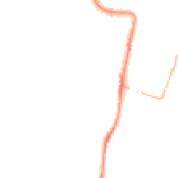 Night-time road noise heatmap for EX39 2DL