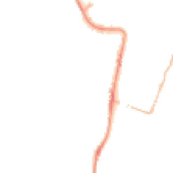 Night-time road noise heatmap for EX39 2EA