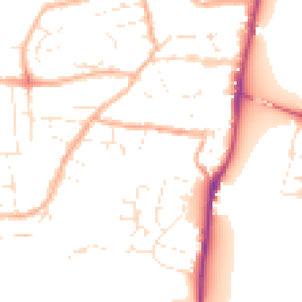 Daytime road noise heatmap for EX39 2EJ