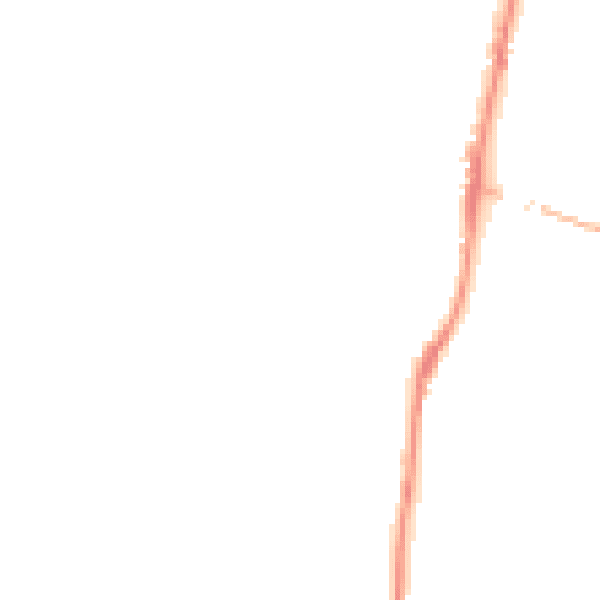Night-time road noise heatmap for EX39 2EJ