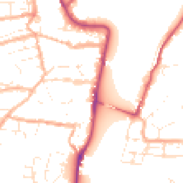 Daytime road noise heatmap for EX39 2JD