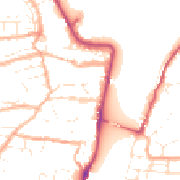Daytime road noise heatmap for EX39 2JT