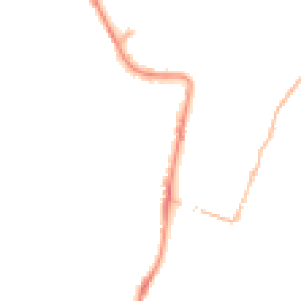 Night-time road noise heatmap for EX39 2JT