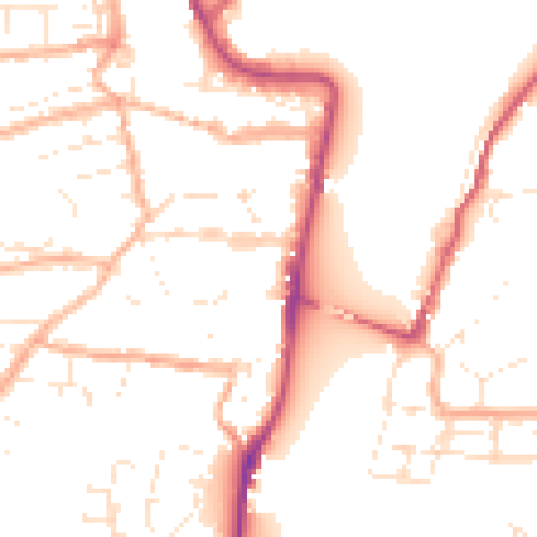 Daytime road noise heatmap for EX39 2JZ