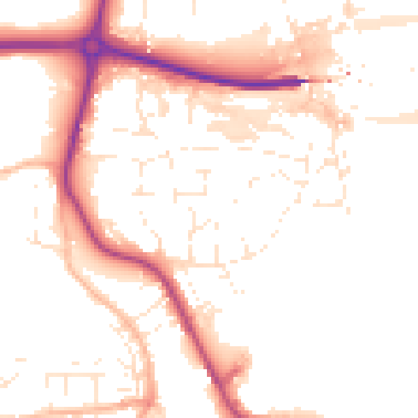 Daytime road noise heatmap for EX39 2LT