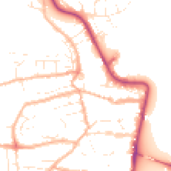 Daytime road noise heatmap for EX39 2NN