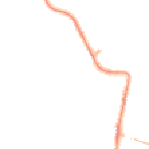 Night-time road noise heatmap for EX39 2NN