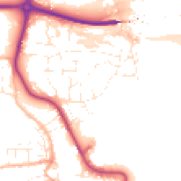 Daytime road noise heatmap for EX39 2QW