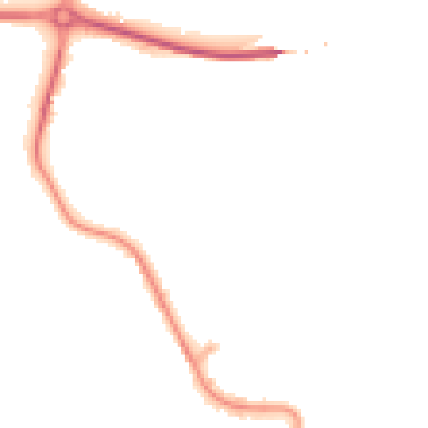 Night-time road noise heatmap for EX39 2QW