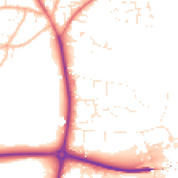 Daytime road noise heatmap for EX39 2RW