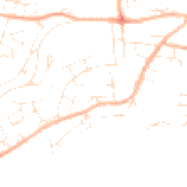 Daytime road noise heatmap for EX39 3DN
