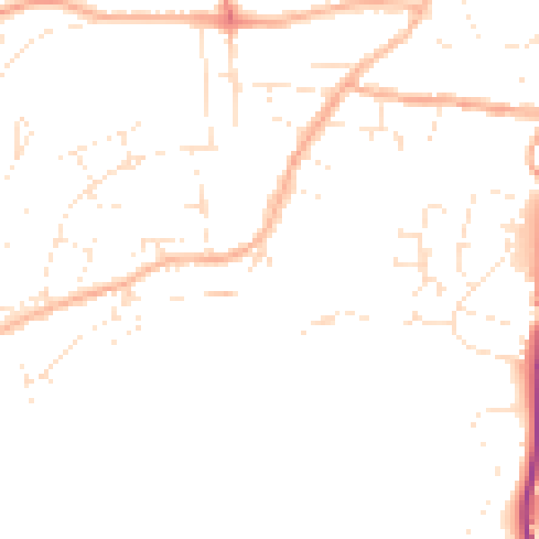 Daytime road noise heatmap for EX39 3DQ